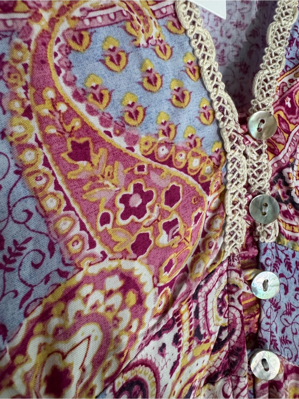 Zara Pink and Light Blue Paisley Midi Dress - Picture 3 of 10